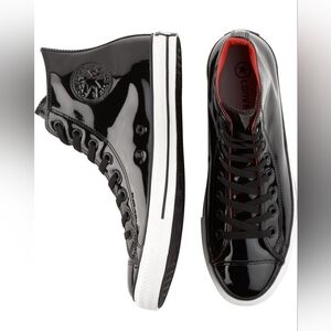 Converse Chuck Taylor All Star Black Patent Leather High Top Sneakers US7.5 Wmns